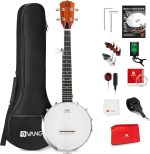 String Banjo 26 Inch, MINI Travel Banjo, Banjo Beginner Kit with Remo Head, Open Back & Closed Solid Back with beginner Kit, Comfortable Carrying Bag - Image 2