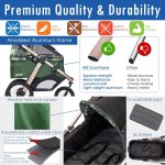 Jogging Sports Stroller with Comfort Rubber Wheels/Zipper-Less Entry/1-Hand Quick Fold/Aluminum Frame for Small/Medium Dogs, Cats and Pets (Green Camo) - Image 5