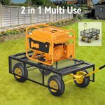 Steel Garden Cart, 2-in-1 1400 lbs Heavy Duty Utility Wagon, with Removable Mesh Sides to Convert into Flatbed, 240 U-Turn 13" Pneumatic Tires Garden Wagon for Farm Yard Lawn Garden Camping - Image 12