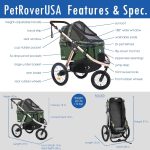 Jogging Sports Stroller with Comfort Rubber Wheels/Zipper-Less Entry/1-Hand Quick Fold/Aluminum Frame for Small/Medium Dogs, Cats and Pets (Green Camo) - Image 11