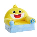 Pinkfong Baby Shark Blue Polyester Comfortable Plush 2-in-1 Flip Out Chair - Image 4