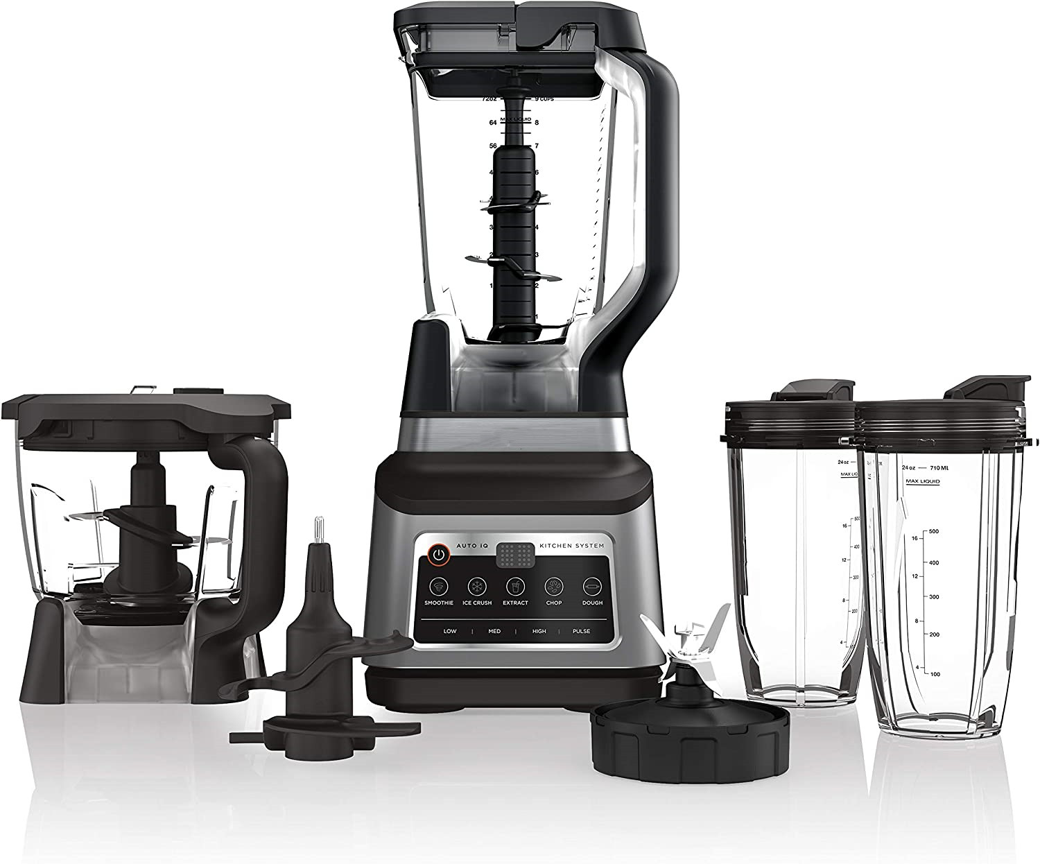 61F76E27-E25D-D445-33B0-24D651F51E4C Mega Kitchen System, 72 oz. Pitcher, 8-Cup Food Processor, 16 oz. Single Serve Cup, 1500-Watt, Black - Image 1