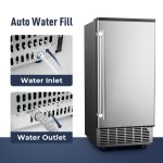 Commercial Under Counter Ice Maker Machine, 80Lbs/Day with 24lbs Ice Storage, Built-in Drain Pump/Automatic Cleaning/Timing Setting/Smart LCD Panel, Ideal for Both Home and Commercial Use - Image 9