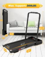 FYC 3.5HP Under Desk Treadmill 300LBS Weight Capacity, 2-in-1 Foldable Design, Remote Control & LED Display Compact Electric Walking and Running Machine for Walking, Running, Jogging (Black) - Image 6