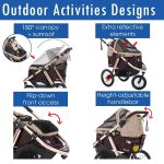 Jogging Sports Stroller with Comfort Rubber Wheels/Zipper-Less Entry/1-Hand Quick Fold/Aluminum Frame for Small/Medium Dogs, Cats and Pets (Green Camo) - Image 18
