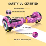 SIMATE 6.5" Hoverboard with Bluetooth & LED Lights - Image 4