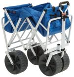 Mac Sports Heavy Duty Collapsible Folding All Terrain Utility Beach Wagon Cart, Blue/Black - Image 7
