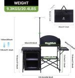 Portable Charcoal Grill, Folding Camping Grills + Camping Kitchen Station, Camping Table, Picnic Table, Grill Table, Folding Table - Image 8