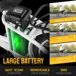 PEXMOR Electric Bike for Adults, 350W (Peak 500W) City Commuter Ebike 36V 12.5AH Removable Battery, 26" Cruiser Electric Bicycle Shimano 6-Speed | Dual Shock Absorber | Basket - Image 3