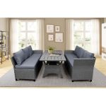 Bromford Rectangular 35.4'' Long Dining Set with Cushions